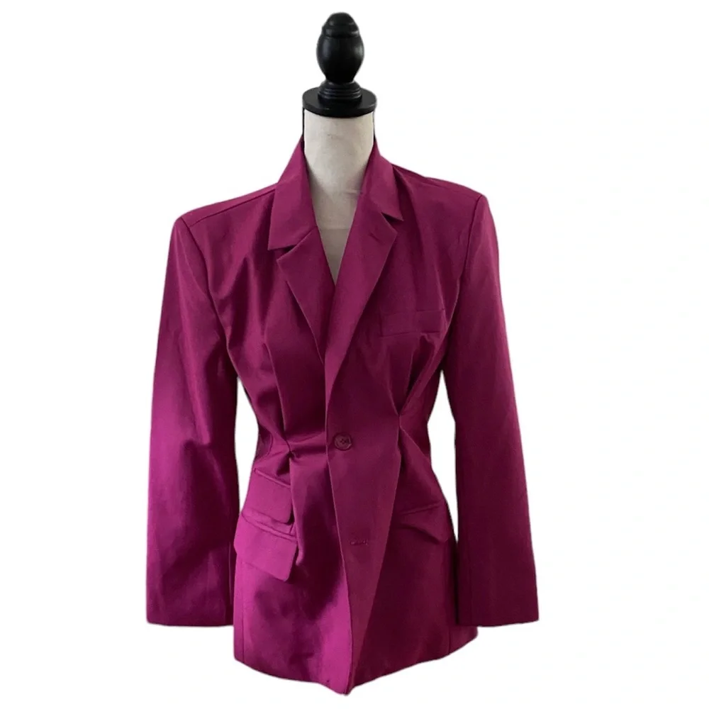 Cinched Waist Hot Pink Blazer - Picture 1 of 2
